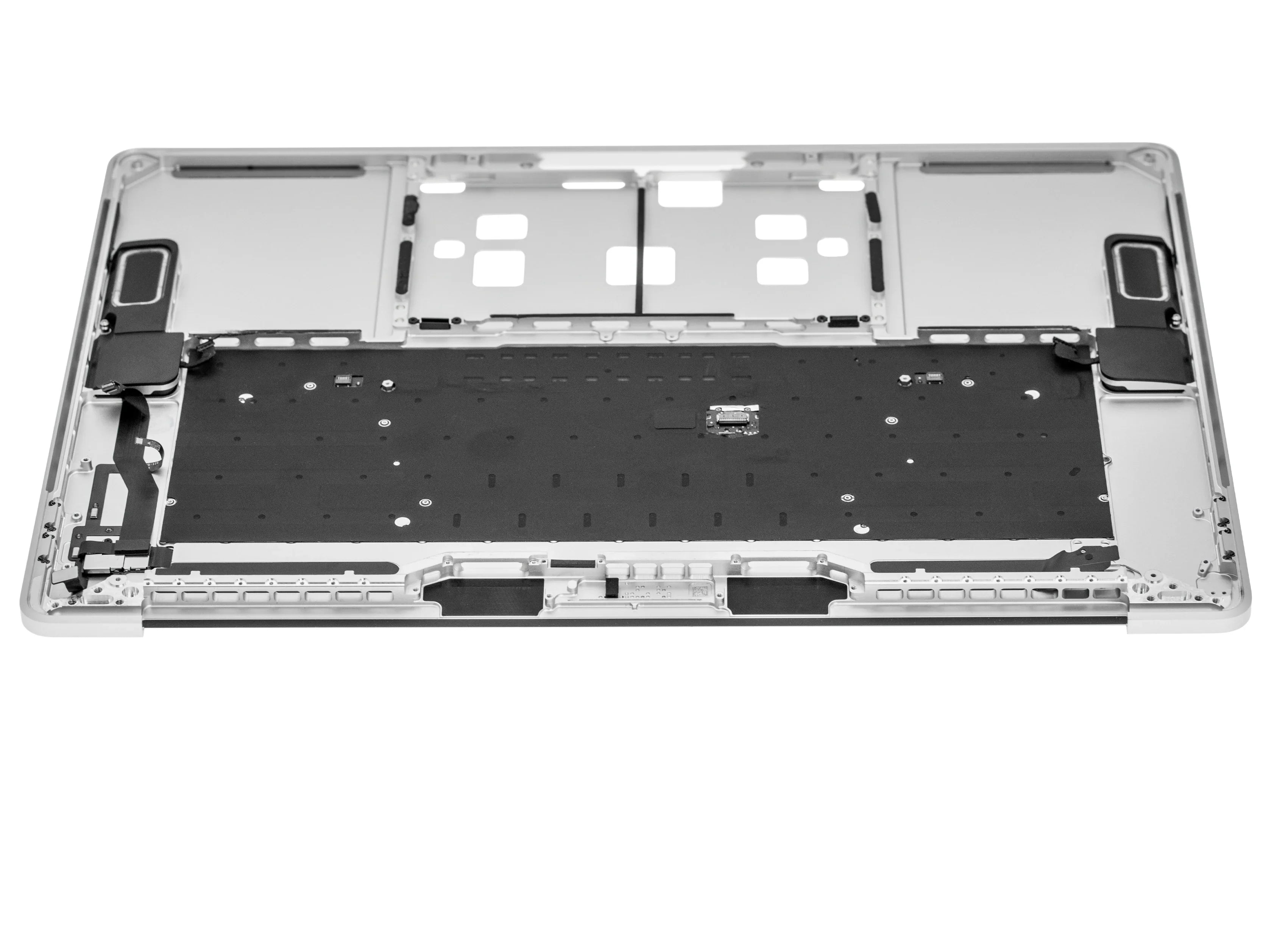 SILVER TOP CASE WITH KEYBOARD (UK ENGLISH) FOR MACBOOK PRO 15" TOUCH BAR A1990 (LATE 2018 / EARLY 2019) (USED OEM PULL: COSMETIC GRADE: NEW)