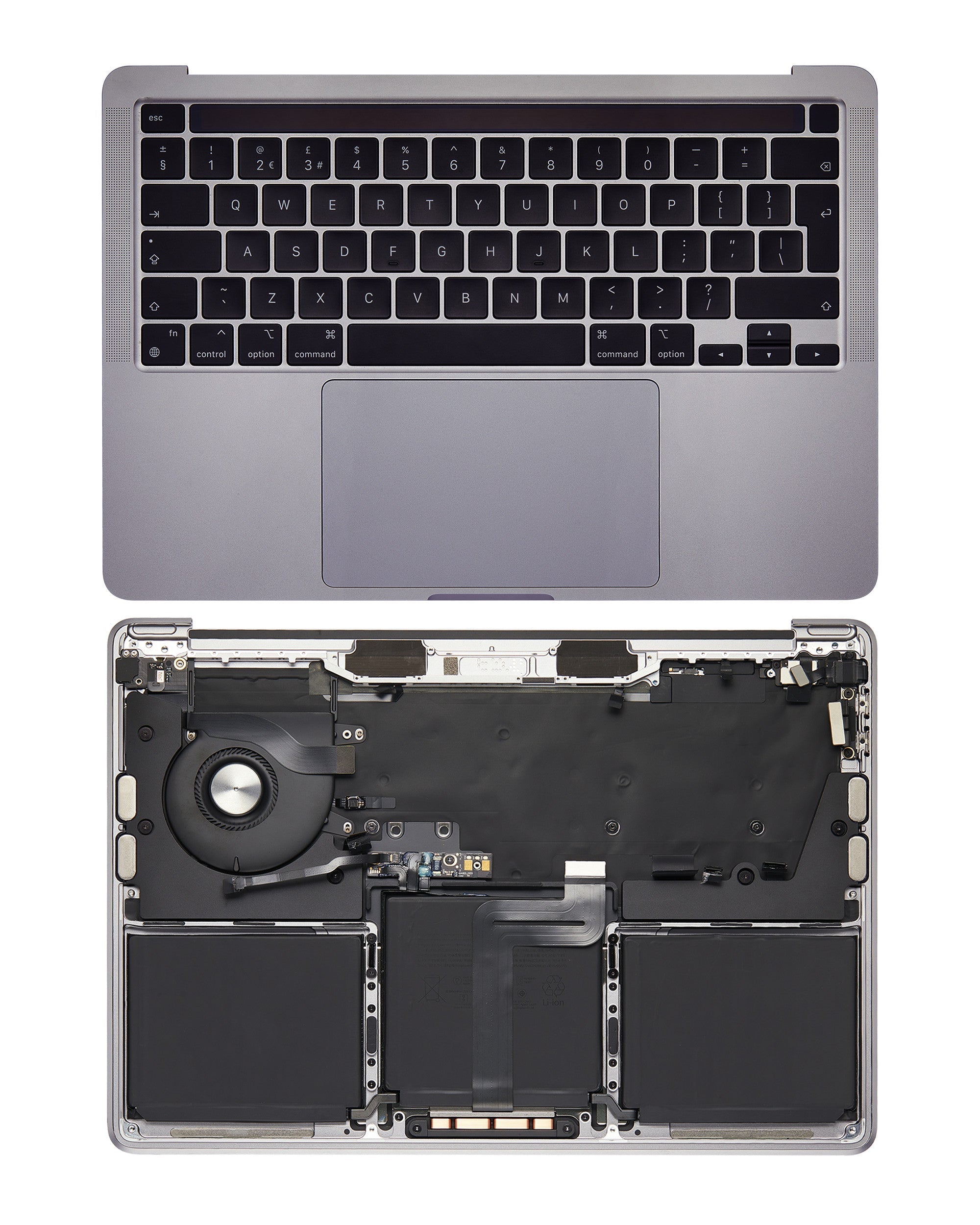 SPACE GREY) TOP CASE ASSEMBLY WITH KEYBOARD AND BATTERY FOR MACBOOK PRO 13" M1 A2338 (LATE 2020)